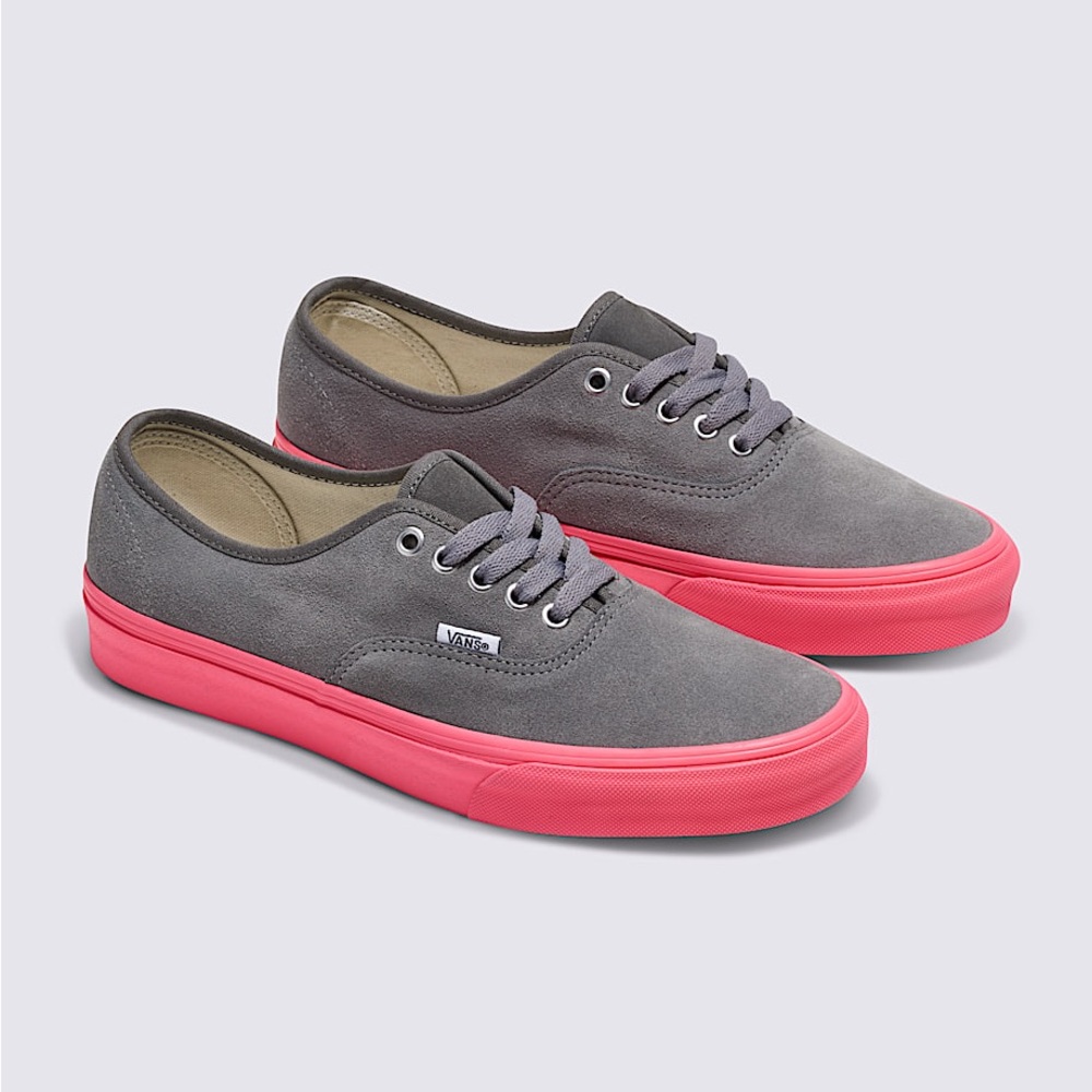 Customs Elevated Frost Gray Suede Neon Pink Sole Authentic Shoe